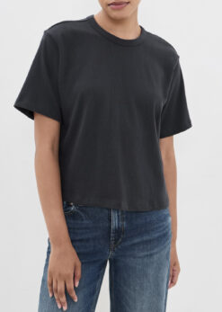 AYR The Practice Tee Asphalt Black Cotton Crew Neck T Shirt Top Size Medium
