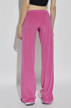 Alternative view of Balenciaga Pink Terry Low Rise Drawstring Wide Leg Track Pants Size Medium
