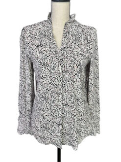 Alternative view of ba&sh Inti Shirt Blouse Womens 0 US 2 Animal Print Ruffle Long Sleeve Button Up