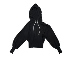 Alternative view of Brodie Hilary Black Cashmere Hoodie Rhinestone Drawstring Sweater XS