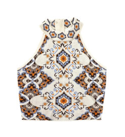 Alternative view of Cara Cara Marilyn Top Turtle Dove Vintage Paisley Halter Crop Top XS NWOT