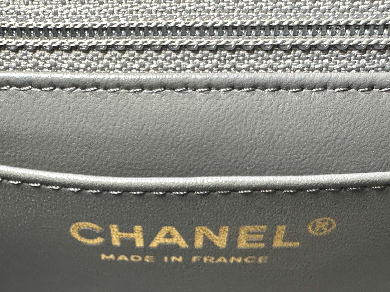 CHANEL 22A Mini Rectangular Classic Flap Grey Lambskin Gold Hardware NWT - Image 9