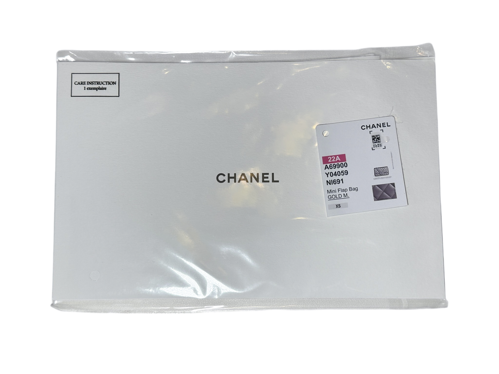 CHANEL 22A Mini Rectangular Classic Flap Grey Lambskin Gold Hardware NWT - Image 16