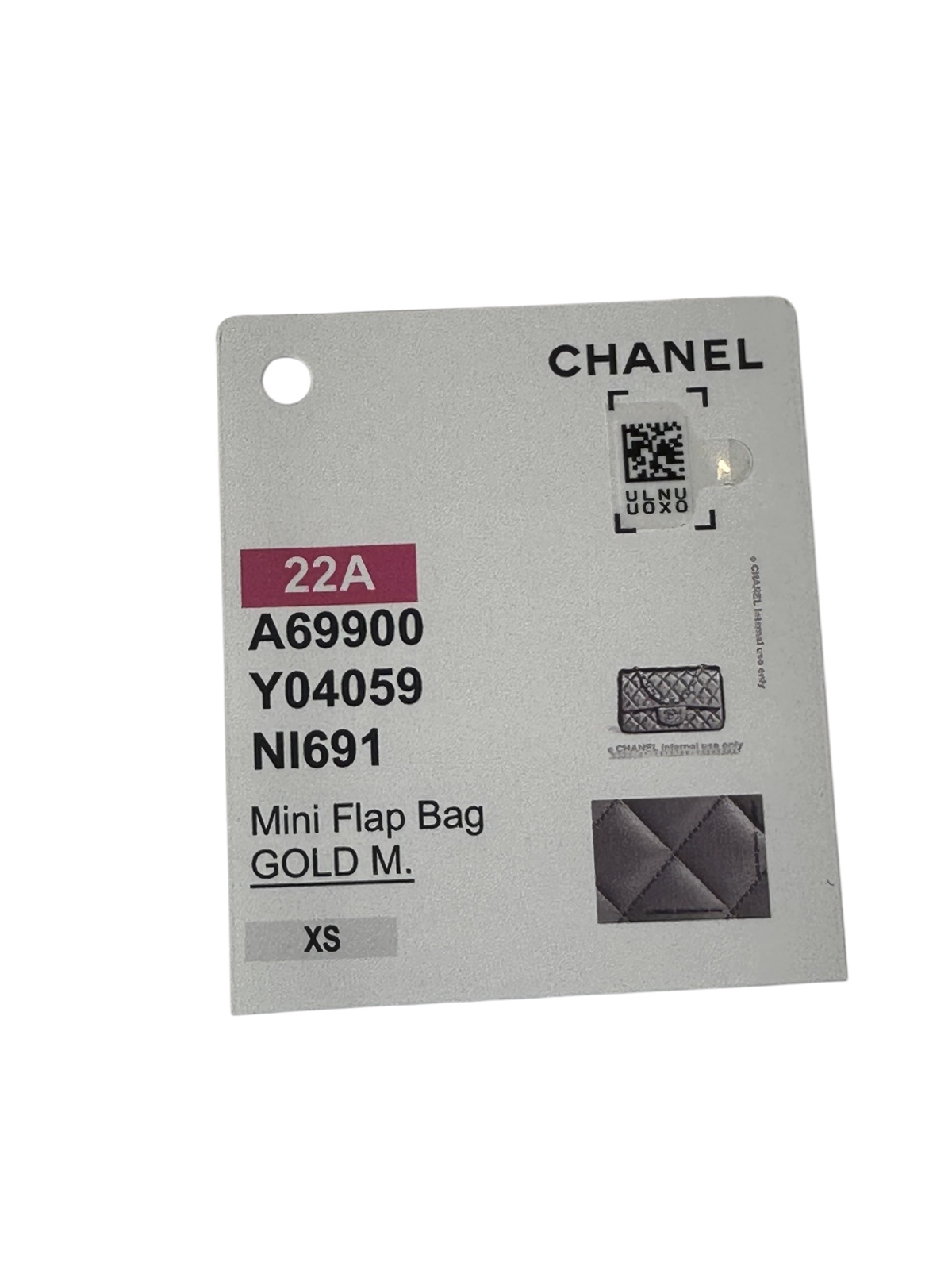 CHANEL 22A Mini Rectangular Classic Flap Grey Lambskin Gold Hardware NWT - Image 12