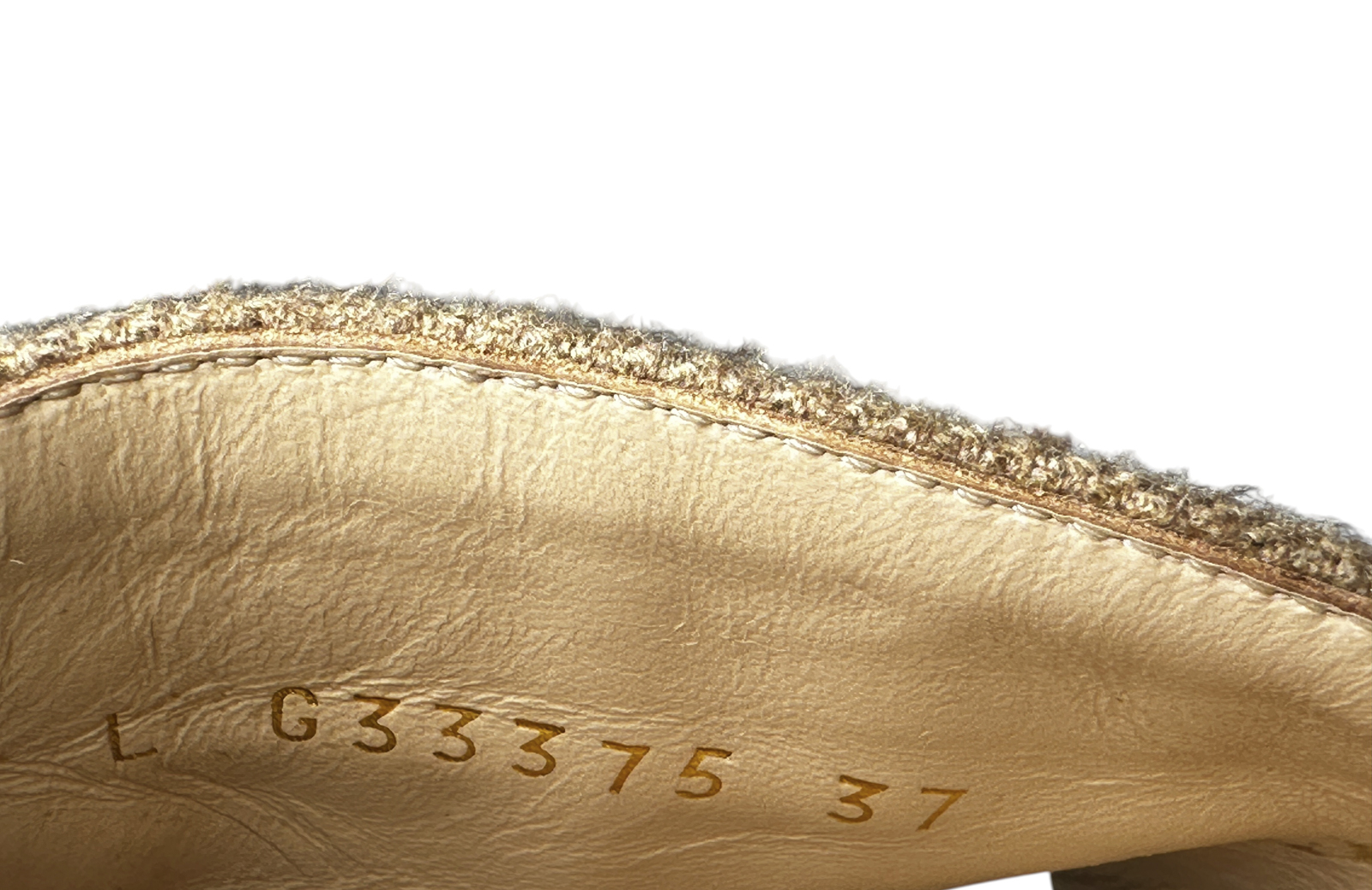 CHANEL Beige Pearl Chain CC Slide Sandals Wool Felt Gold EU 37 Made Italy - Image 4