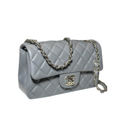 Alternative view of CHANEL 22A Mini Rectangular Classic Flap Grey Lambskin Gold Hardware NWT