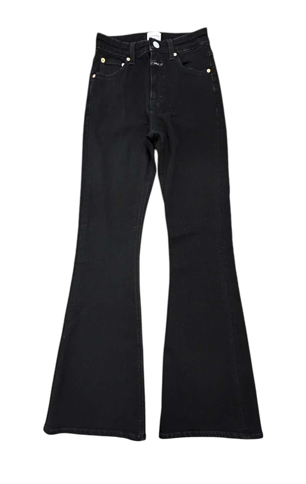 CLOSED Rawlin Dark Gray Flared Jeans High Rise Stretch Denim Size 24 Italy - Image 3