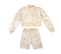 Alternative view of Cotton Citizen Milan Tie Dye Crop Sweatshirt Biker Shorts Set Beige Small