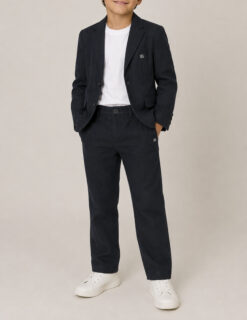 Dolce & Gabbana Boys Navy Linen 2 Piece Suit Jacket Pants 7/8 Italy