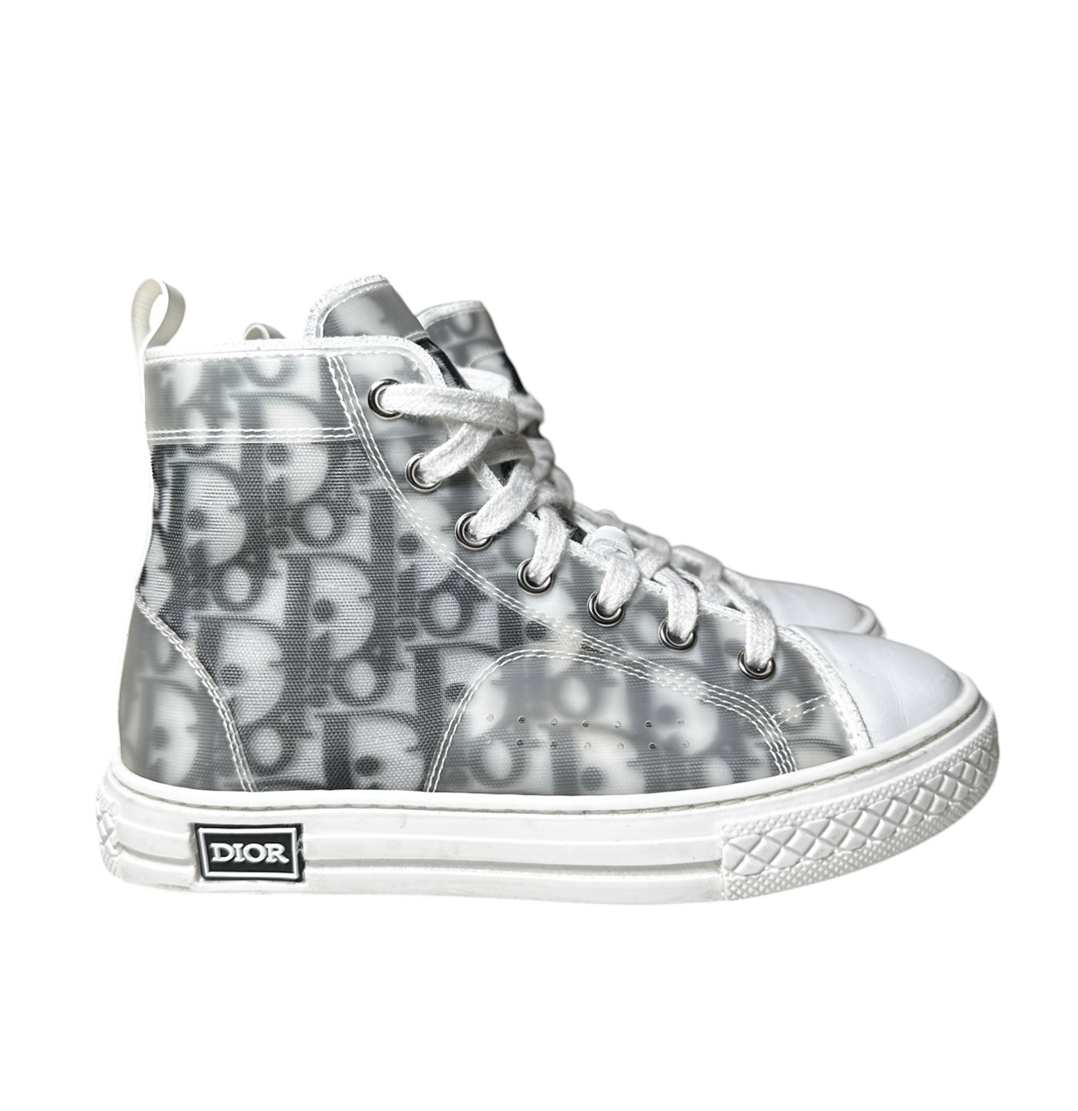 Dior Kids B23 League High Top Sneakers White Black Oblique EU 30 - Image 2