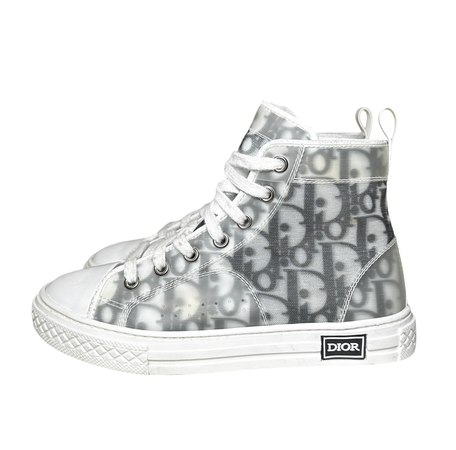 Dior Kids B23 League High Top Sneakers White Black Oblique EU 30 - Image 4