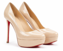Christian Louboutin Dirditta 150 Nude Patent Leather Platform Pumps 39.5 NIB