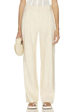 A.L.C. Flynn Pant Barely Beige Linen Viscose Wide Leg Trousers NWT 2