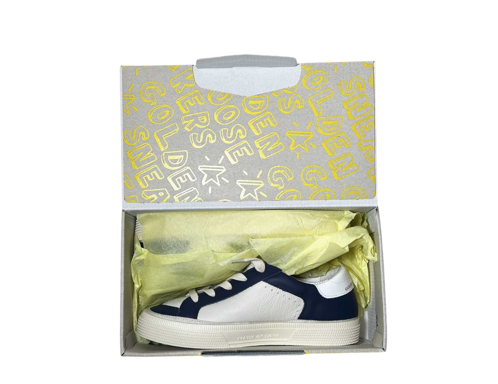 Golden Goose Kids May Star Leather Sneakers Blue White EU 33 NIB Made Italy - Image 8