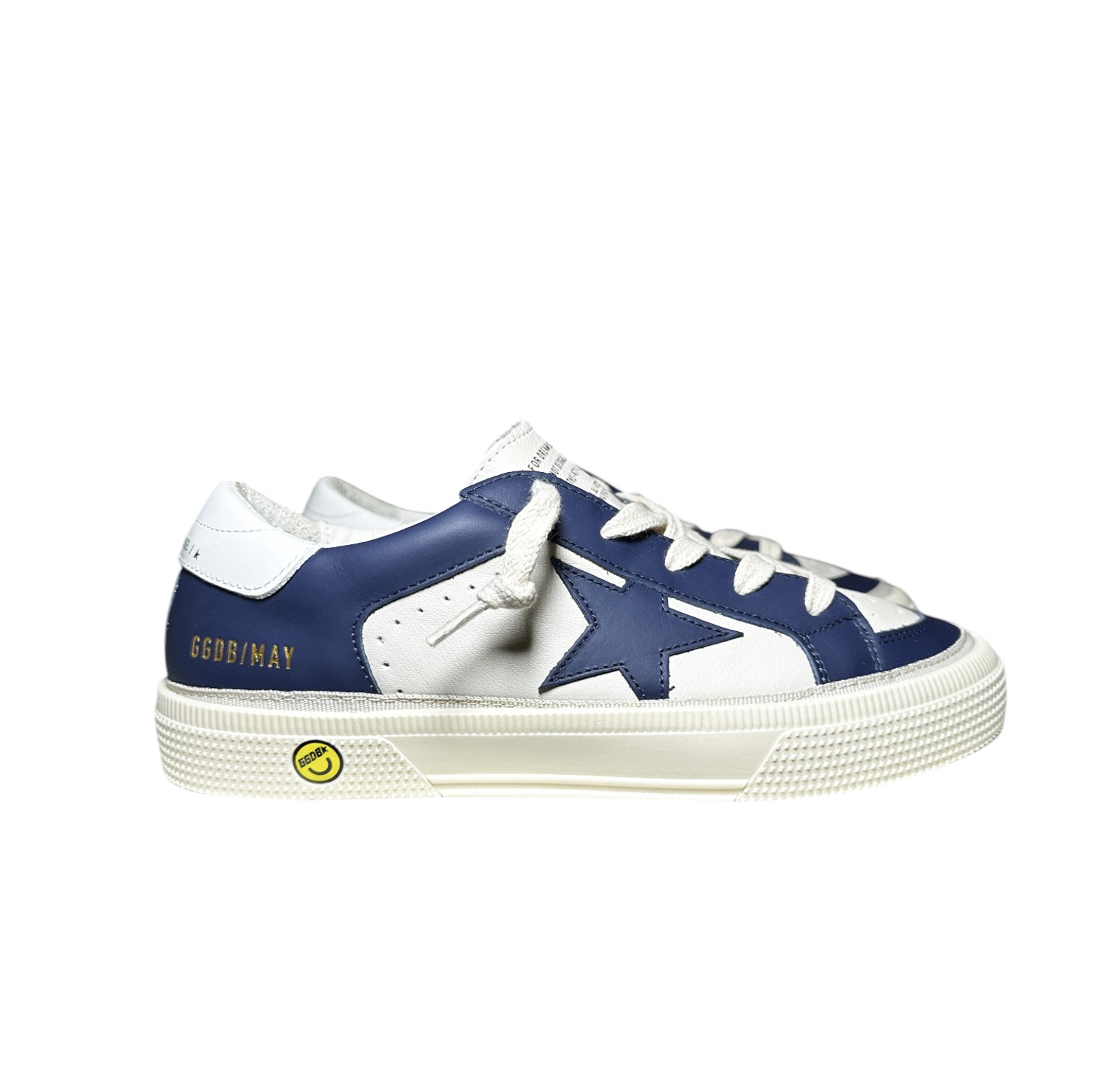 Golden Goose Kids May Star Leather Sneakers Blue White EU 33 NIB Made Italy