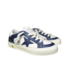 Alternative view of Golden Goose Kids May Star Leather Sneakers Blue White EU 33 NIB Made Italy