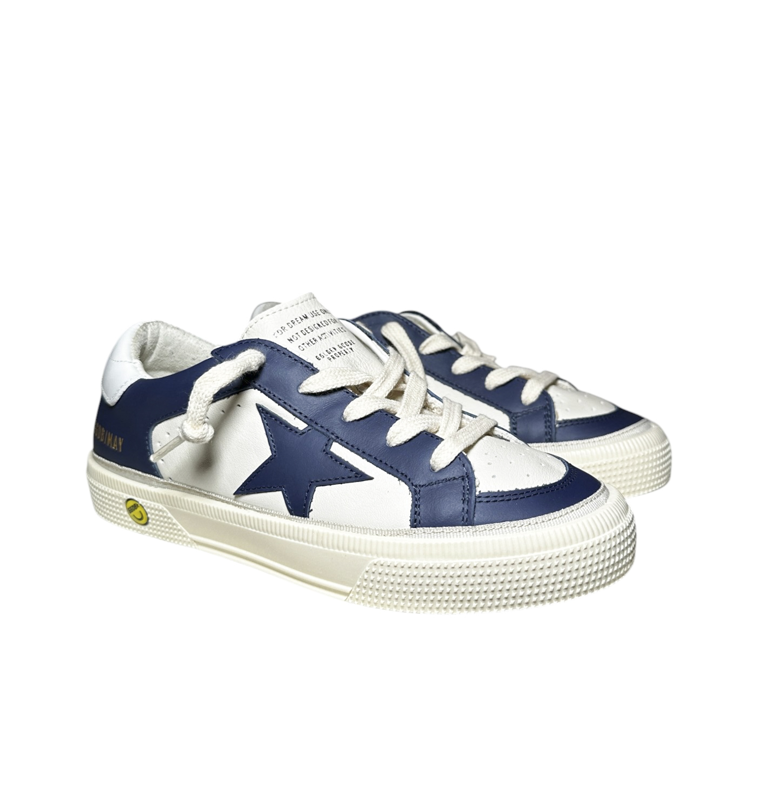 Golden Goose Kids May Star Leather Sneakers Blue White EU 33 NIB Made Italy - Image 2