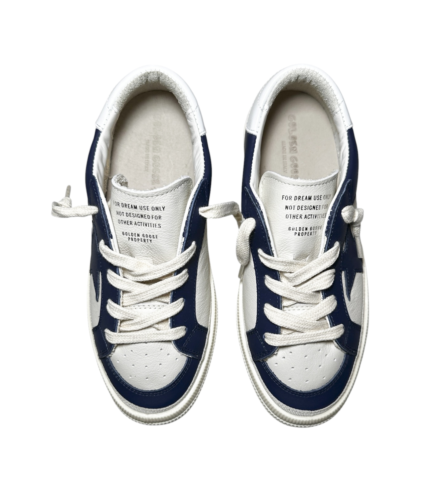Golden Goose Kids May Star Leather Sneakers Blue White EU 33 NIB Made Italy - Image 4
