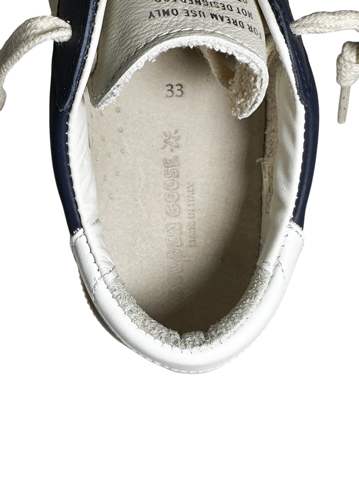 Golden Goose Kids May Star Leather Sneakers Blue White EU 33 NIB Made Italy - Image 7
