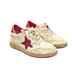 Alternative view of Golden Goose Kids Ball Star Sneakers White Red Leather Shoes EU 32