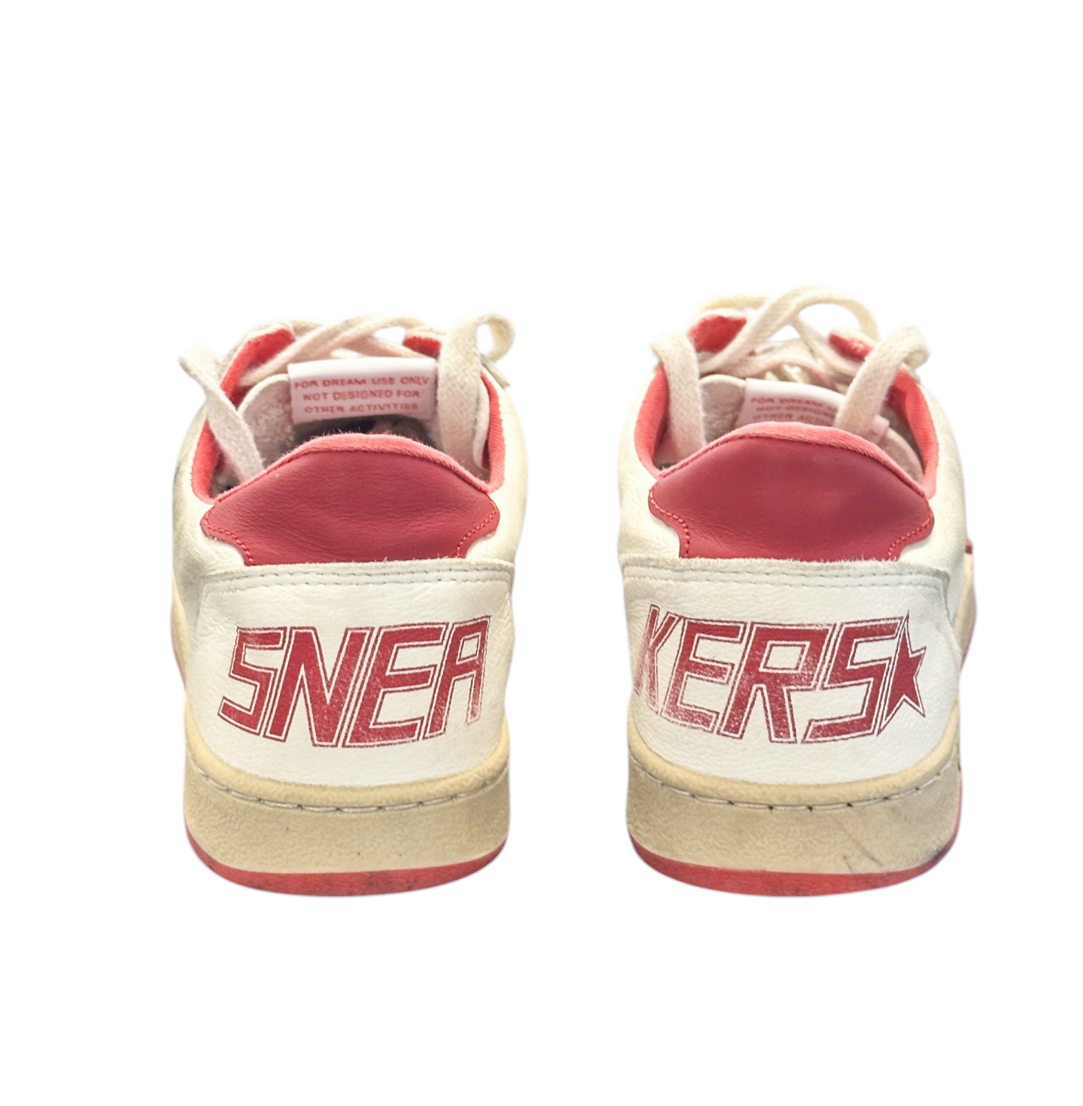Golden Goose Kids Ball Star Sneakers White Red Leather Shoes EU 32 - Image 6