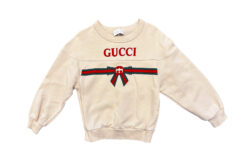Alternative view of Gucci Kids Pink Logo Web Bow Cotton Sweatshirt Girls Size 6 120cm