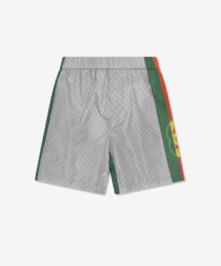 Alternative view of Gucci Boys GG Logo Swim Shorts Gray Green Orange Size 6 Monogram Web Trim