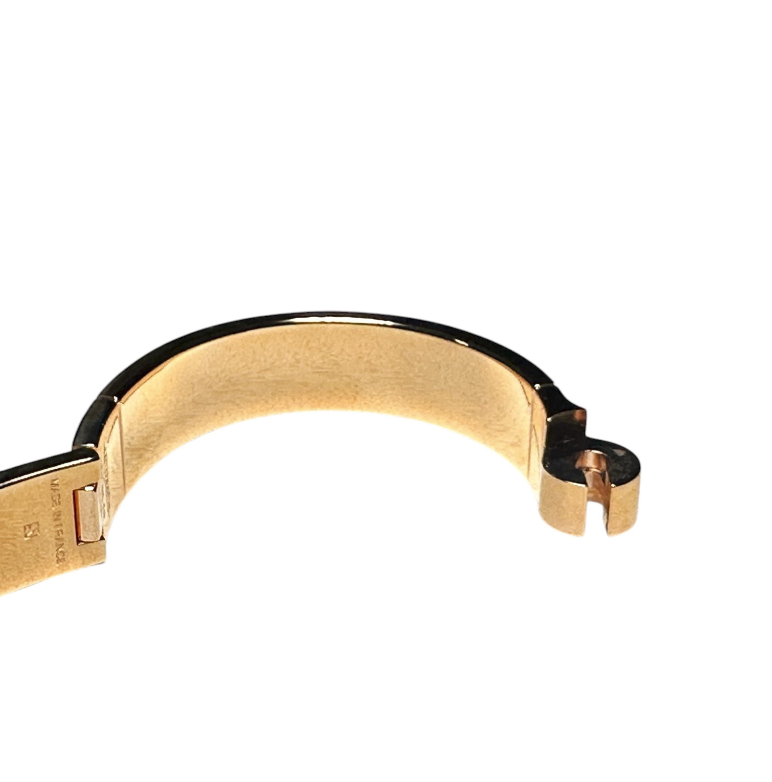 Hermes Charniere Printed Enamel Narrow Hinged Bracelet Rose Gold Plated - Image 6