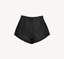 Alternative view of Ioana Ciolacu Angus Black Pleated Tailored High Rise Shorts Size S NWT $474