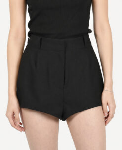 Ioana Ciolacu Angus Black Pleated Tailored High Rise Shorts Size S NWT $474