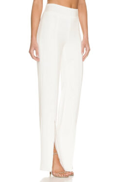 Alternative view of Jonathan Simkhai Ariah Front Slit Pants White Wide Leg NWT Size 0 $475