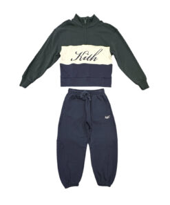 Alternative view of Kith Kids Script Quarter Zip Sweatshirt Jogger Set Green Navy Medium 8Y
