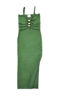 Alternative view of Mable Briley Green Knit Cutout Wood Embellished Bodycon Midi Dress Size Medium
