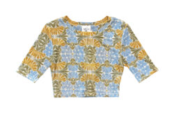 Alternative view of MISA Los Angeles Love Top Citrus Slice Floral Crop Top XS NWT Short Sleeve
