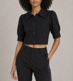 We Are Sundays Monet Black Short Sleeve Jacket Top Size XS NWT $245