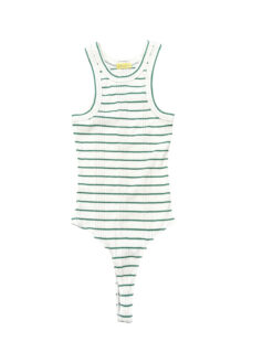 Alternative view of MOTHER The Chin Ups Striped Rib Knit Bodysuit High Road XS NWOT