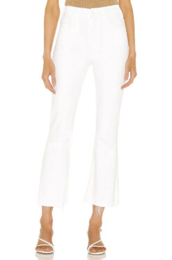MOTHER The Hustler Ankle Fray Jeans 27 Fairest Of Them All White NWT