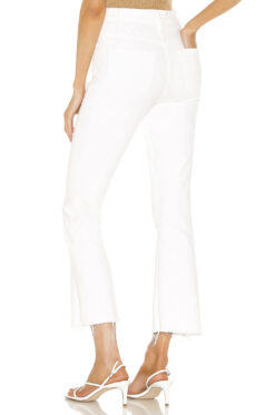 Alternative view of MOTHER The Hustler Ankle Fray Jeans 27 Fairest Of Them All White NWT