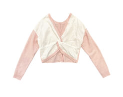 Alternative view of NADAAM Pink Cashmere White Poplin Twist Sweater Pullover XS Cropped Knit Top