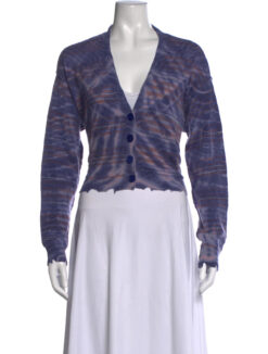 Alternative view of Raquel Allegra Nairobi Blue Tie Dye 100% Cashmere Cardigan Sweater Size 0