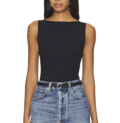 Rag & Bone NWT Luca Shirred Black Ruched Tank Top Size XS