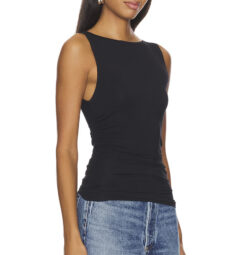 Alternative view of Rag & Bone NWT Luca Shirred Black Ruched Tank Top Size XS