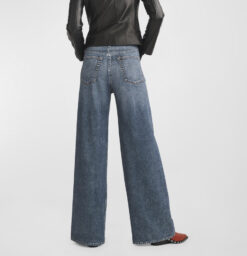Alternative view of rag & bone Miramar Sofie Cotton Terry Wide Leg Jeans Kimber Wash Size 26