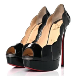 Christian Louboutin Torsatoe 150 Black Peep Toe Platform Pumps Size 40 NIB
