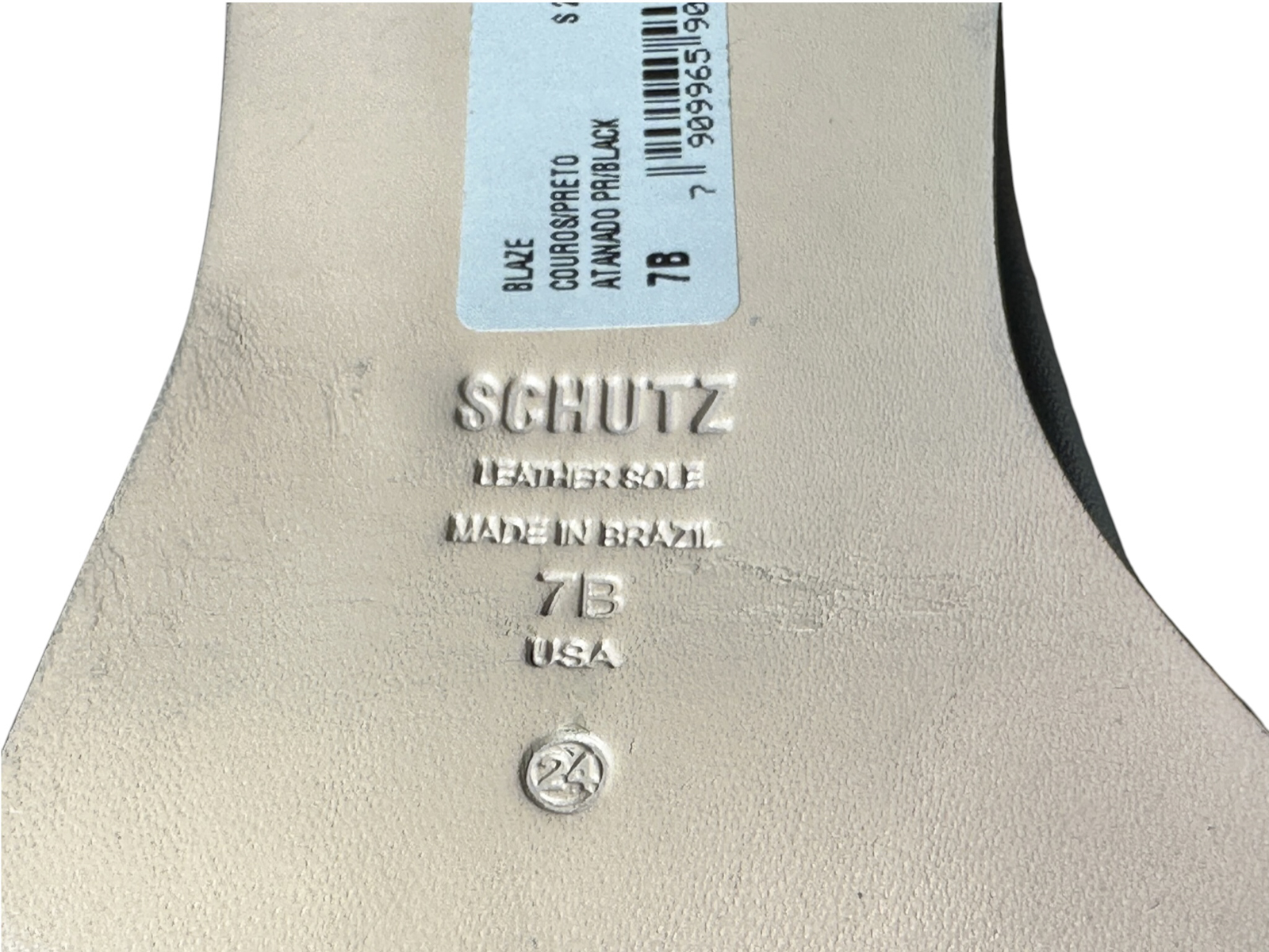 SCHUTZ Blaze Boots 7 Black Leather Silver Metal Toe Cap Block Heel NEW - Image 9