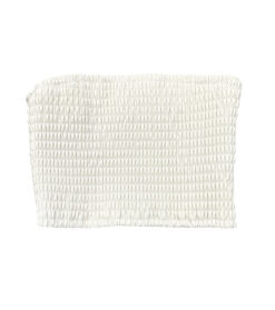 Alternative view of STAUD Davis Faux Leather Strapless Bandeau Crop Top Ivory Women's Small