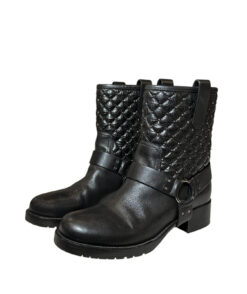 Alternative view of Valentino Garavani Rockstud Quilted Leather Biker Ankle Boots Black 37.5