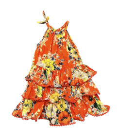 Alternative view of Zimmermann Girls Alight Red Floral Print Tiered Cotton Mini Dress Size 4