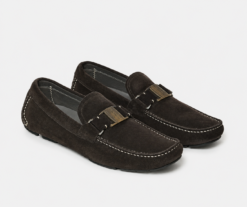 Salvatore Ferragamo Brown Suede Gancini Bit Loafers Moccasins Shoes 9.5