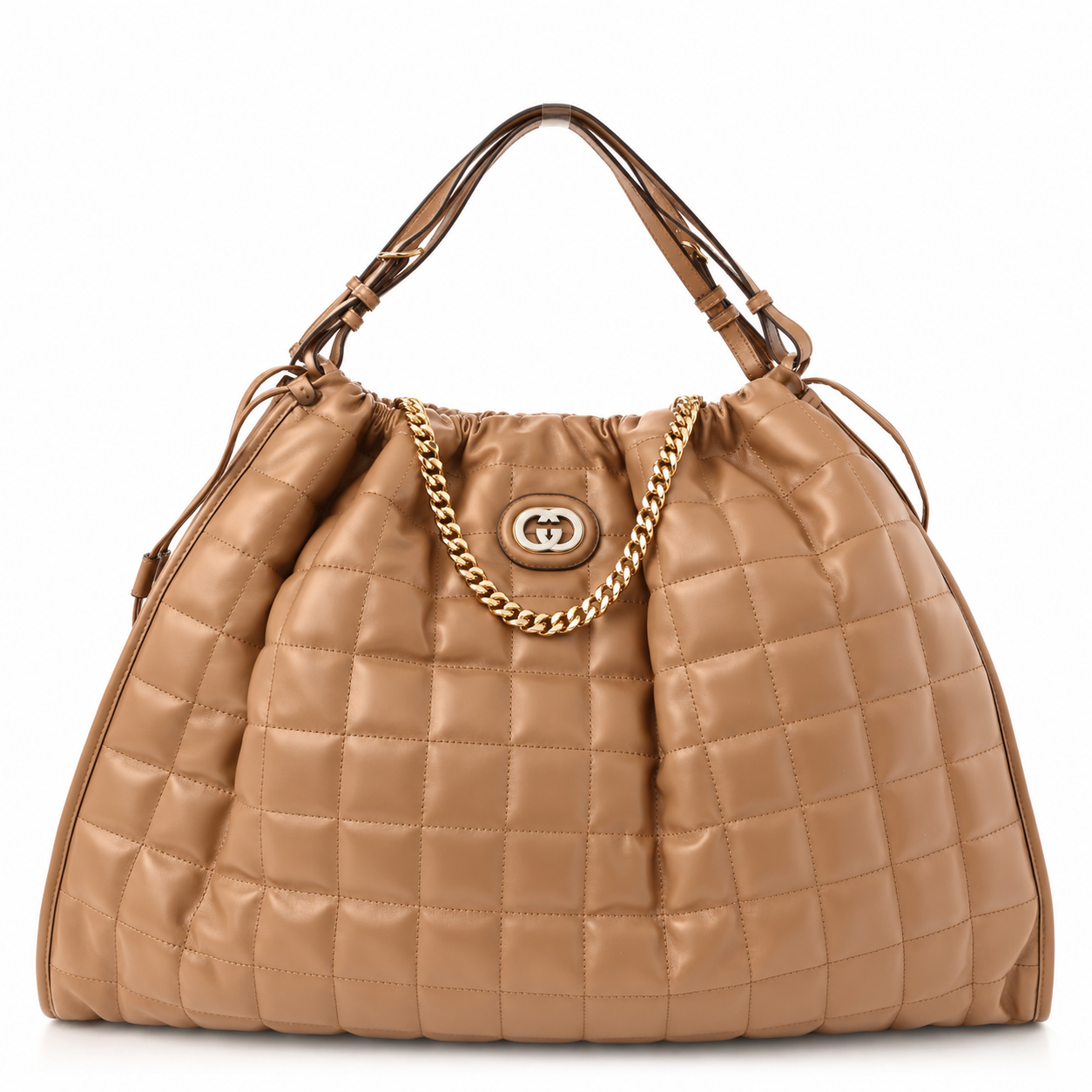 Gucci Deco Large Camelia Quilted Leather Hobo Shoulder Bag 746209